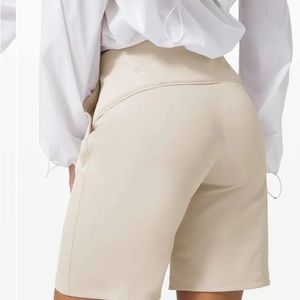 Lululemon 8 inch Athletica shorts, white/taupe